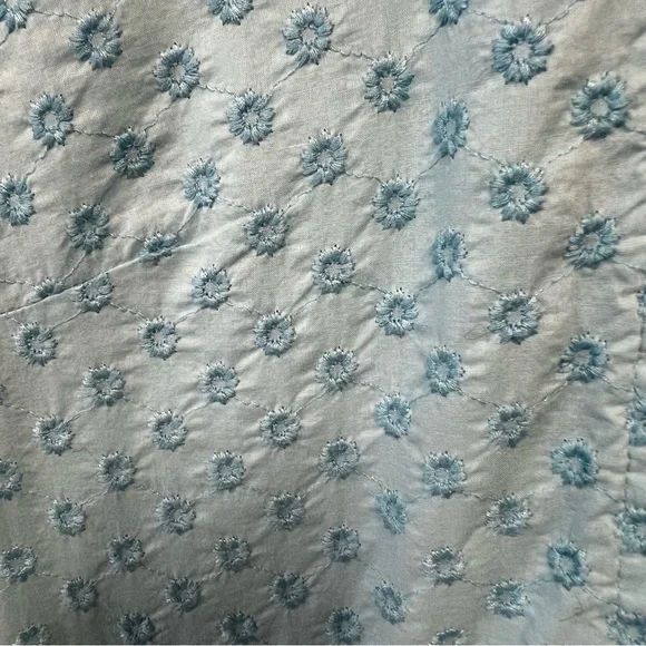 Kate Spade Light Blue Embroidered T Shirt Dress with Belt - Picture 7 of 11